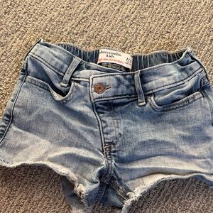 Abercrombie Kids Blue Frayed Denim Shorts
